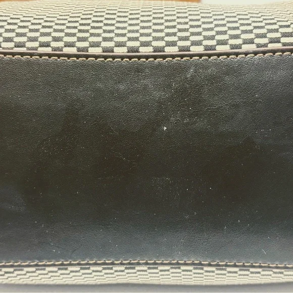 Coach Black and Tan Checkered Satchel - Picture 5 of 9